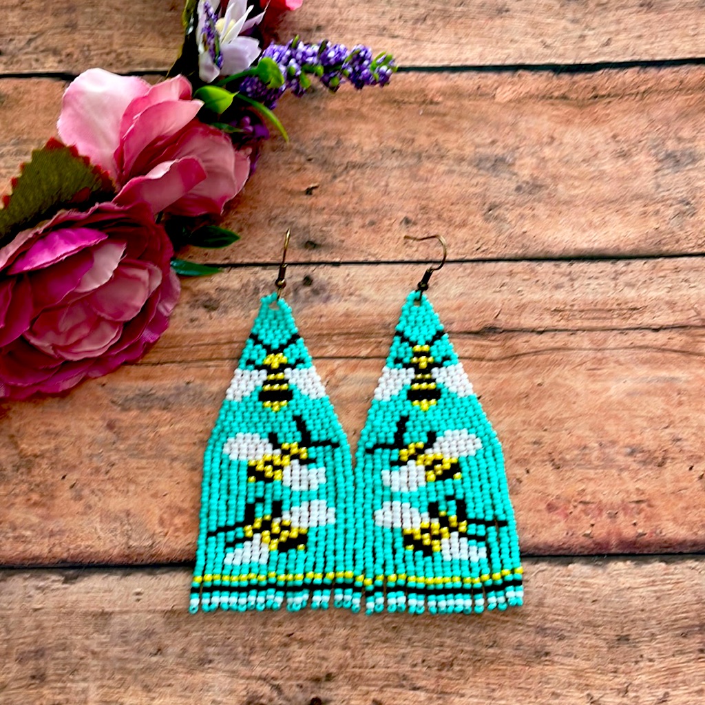 Bees Beaded Earring